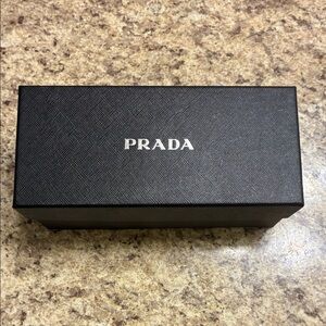 Prada Black Men's Glasses Box with White Logo